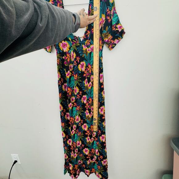 Hurley Short Sleeve V Neck Tropical Dress Women’s Size M - Picture 5 of 11